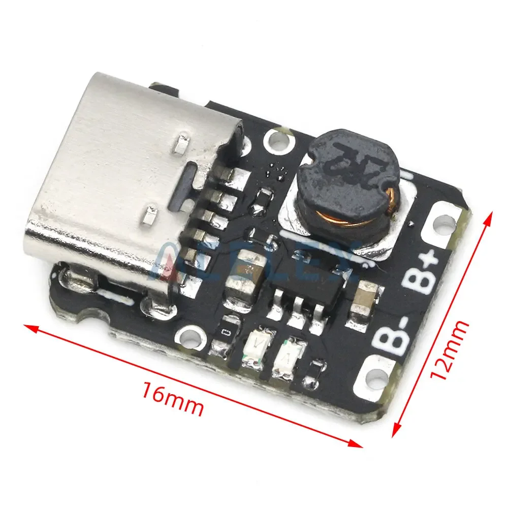 Mini lithium battery charging module with 5V output boost 18650 type-C with protection