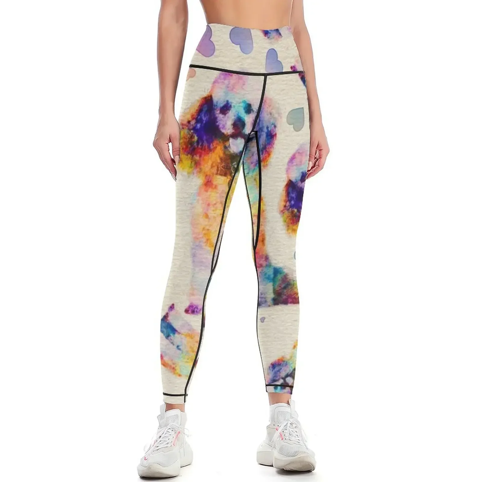 

Color splash poodle dog on canvas Leggings sport pants Tight fitting woman sport legging Pants sport Womens Leggings