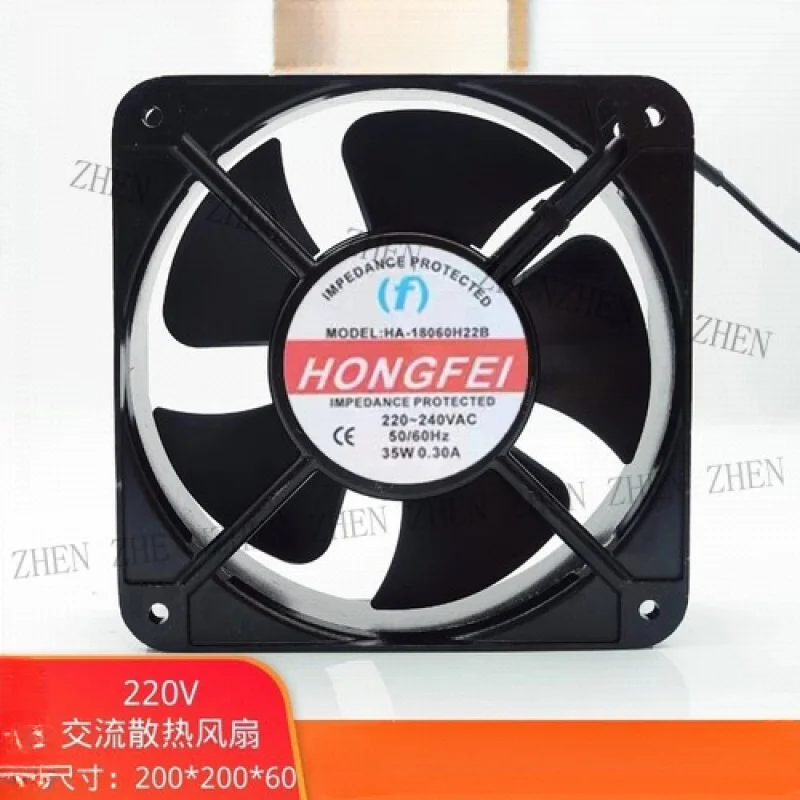 

Y ДЛЯ HONGFEI HA-18060H22B 18060 AC220V-240V 35W 0.30A 18CM Металлический охлаждающий вентилятор