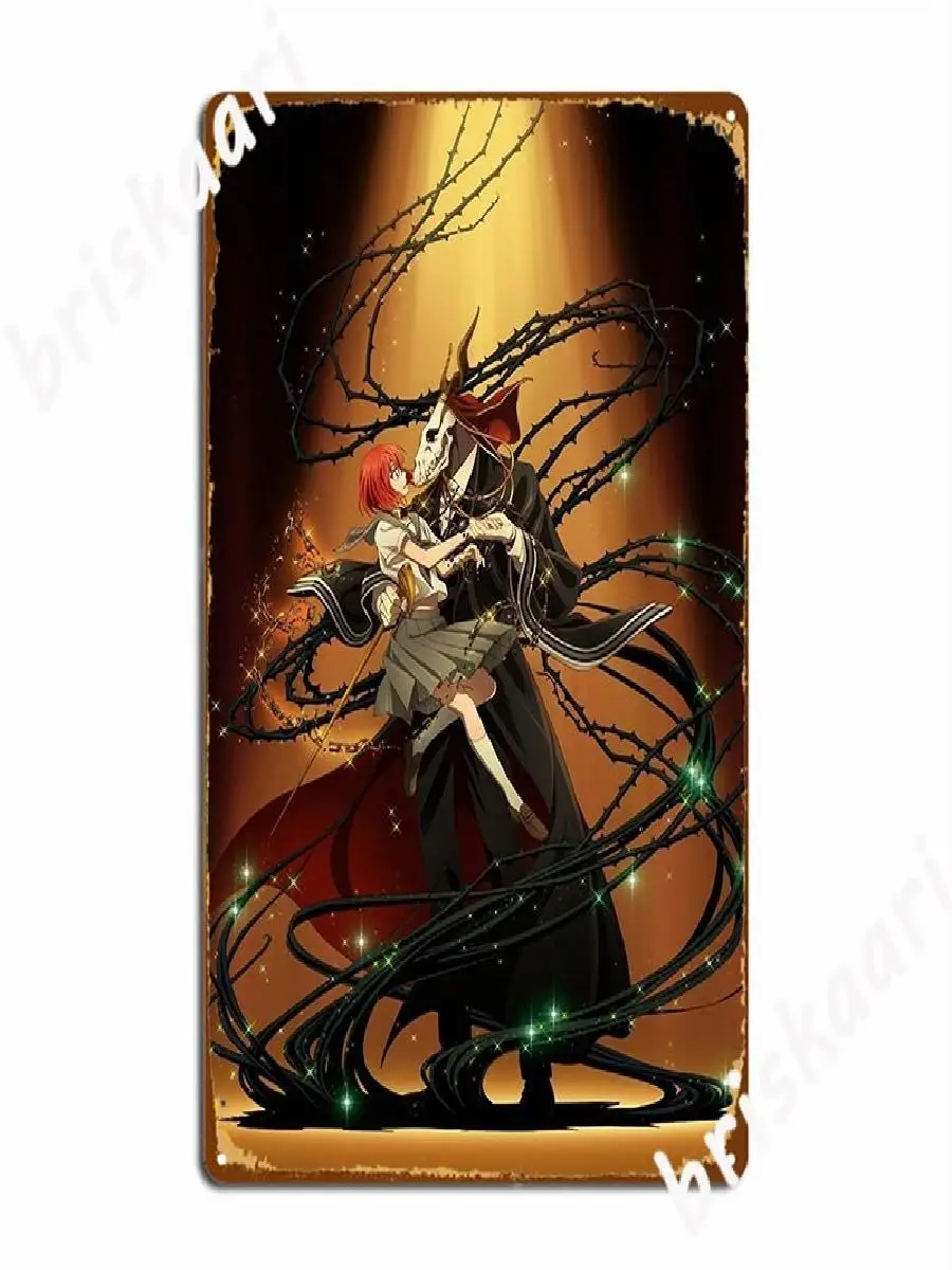 علامة قصدير معدنية أنيمي عتيقة ، عروس Magus القديمة ، ديكور حائط ، ملصق للنادي ، المنزل ، طباعة فنية قابلة للتحصيل