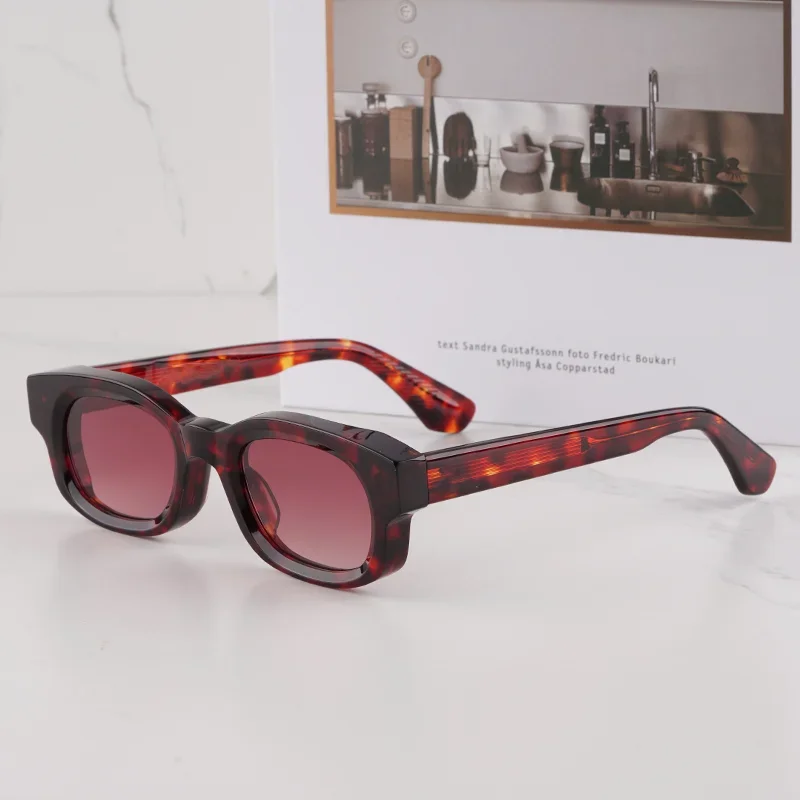 

WHISKEYCLONE Classical High Street Oval Tortoise Sunglasses for Men Original Luxury Craft Thick Acetate Solar Glasses for M