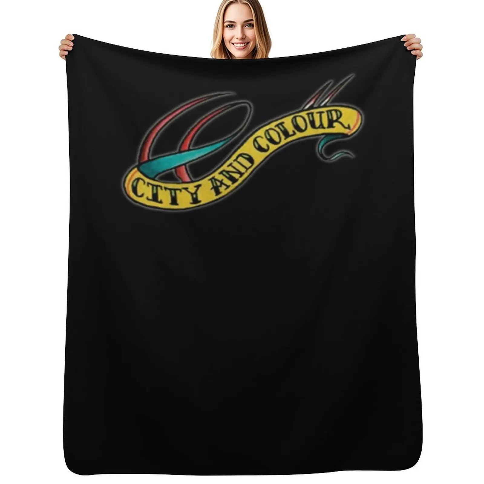 

City and Colour logo Throw Blanket Decorative Sofa Luxury Designer Sofas Personalized Gift Blankets