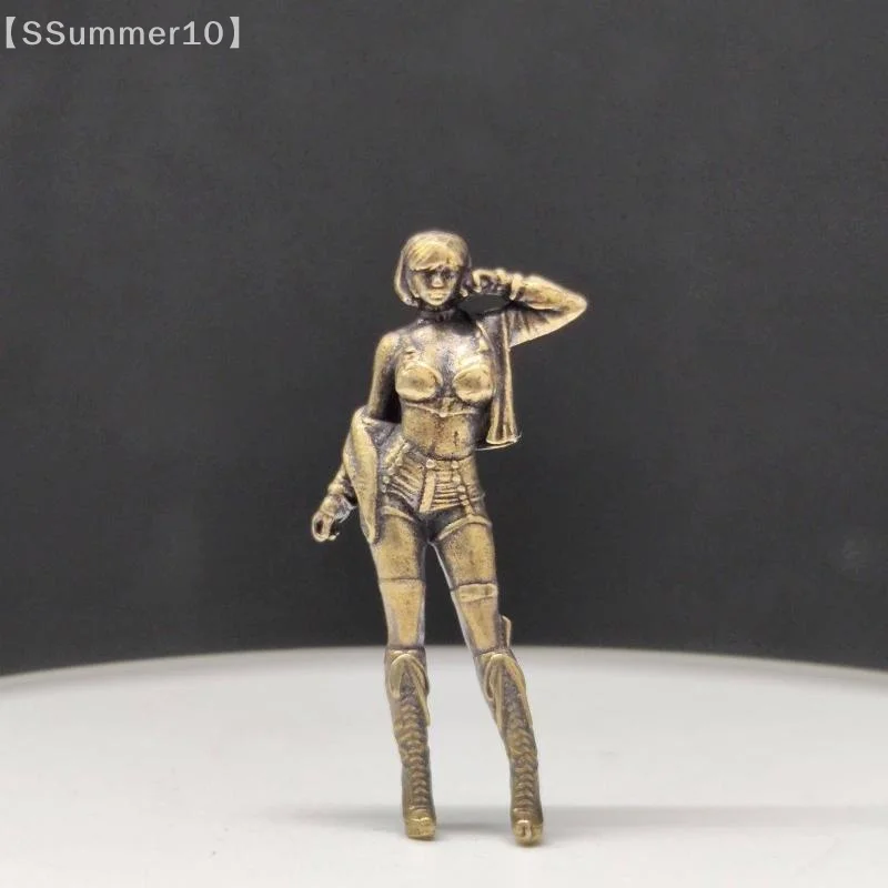 【SSummer10】Brass Paintable Modern High-heeled Beauty 1:64 Scale Model Doll Miniature Figure Model Ornaments Sexy Car Model【SS】