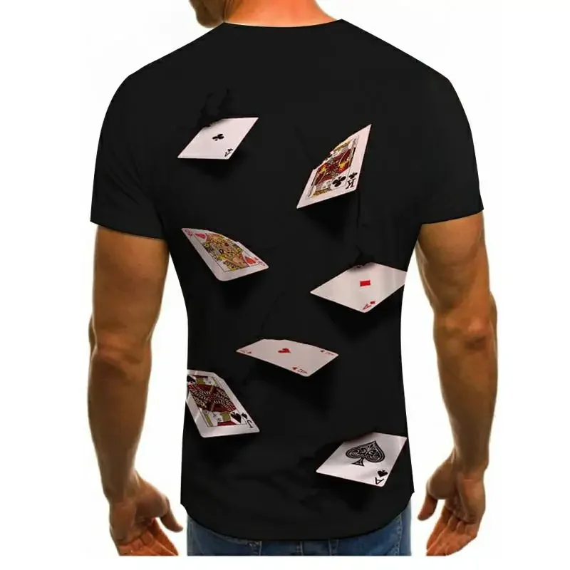 Poker T shirt Playing Cards Clothes Gambling Shirts Las Vegas Tshirt Clothing Tops Men Funny 3d t-shirt