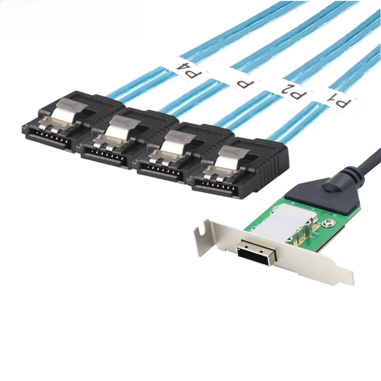 Mini SAS SFF-8088 HD 26Pin メスヘッドから 180 度 4 * SATA 高速サーバーケーブル長 0.5 メートル