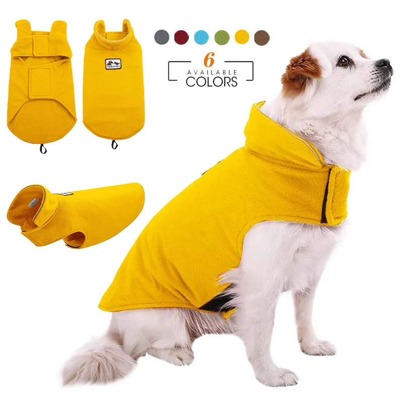 Warm Fleece Dog Jacket for Small Large Dogs Puppy Cats Vest Reflective Winter Pet Dog Clothes French Bulldog Yorkies Clothing