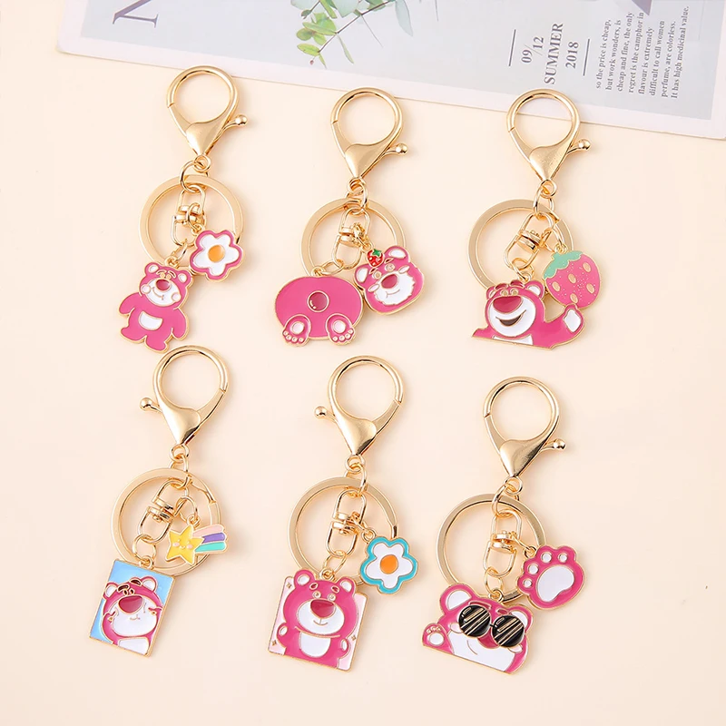 

Lotso Christmas Keychain Anime Kawaii Cute Cartoon Student Backpack Schoolbag Decorative Pendant Toys Girls Halloween﻿