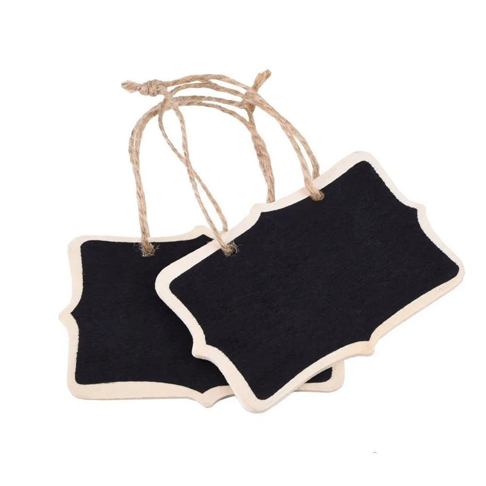 12 Pcs Chalkboard Tags Mini Hanging Blackboard Labels Message Bamboo Double-Sided