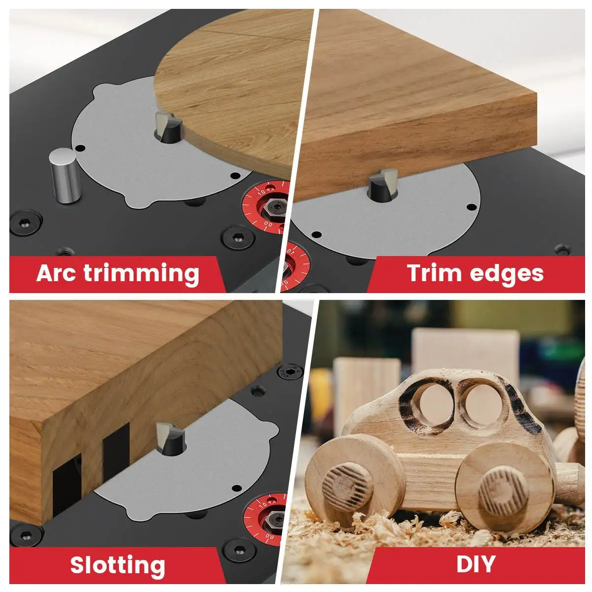 Woodworking Router Lift System and Aluminum Top Plate for 65mm Diameter Motors Workbench Trimmer Engraving Machine Tool