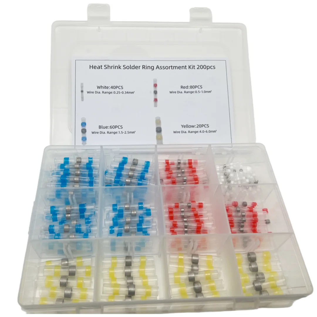 Heat Shrink Solder Ring Assortment Kit 20pcs/50pcs/100pcs/200pcs