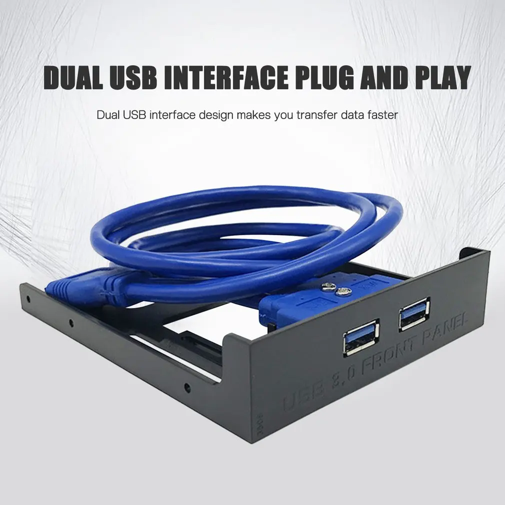 2 Port USB 3.0 Front Panel 20 Pin USB3.0 Hub Expansion Bay Adapter Plastic Bracket for PC Desktop Computer 3.5 Inch Floppy Bay