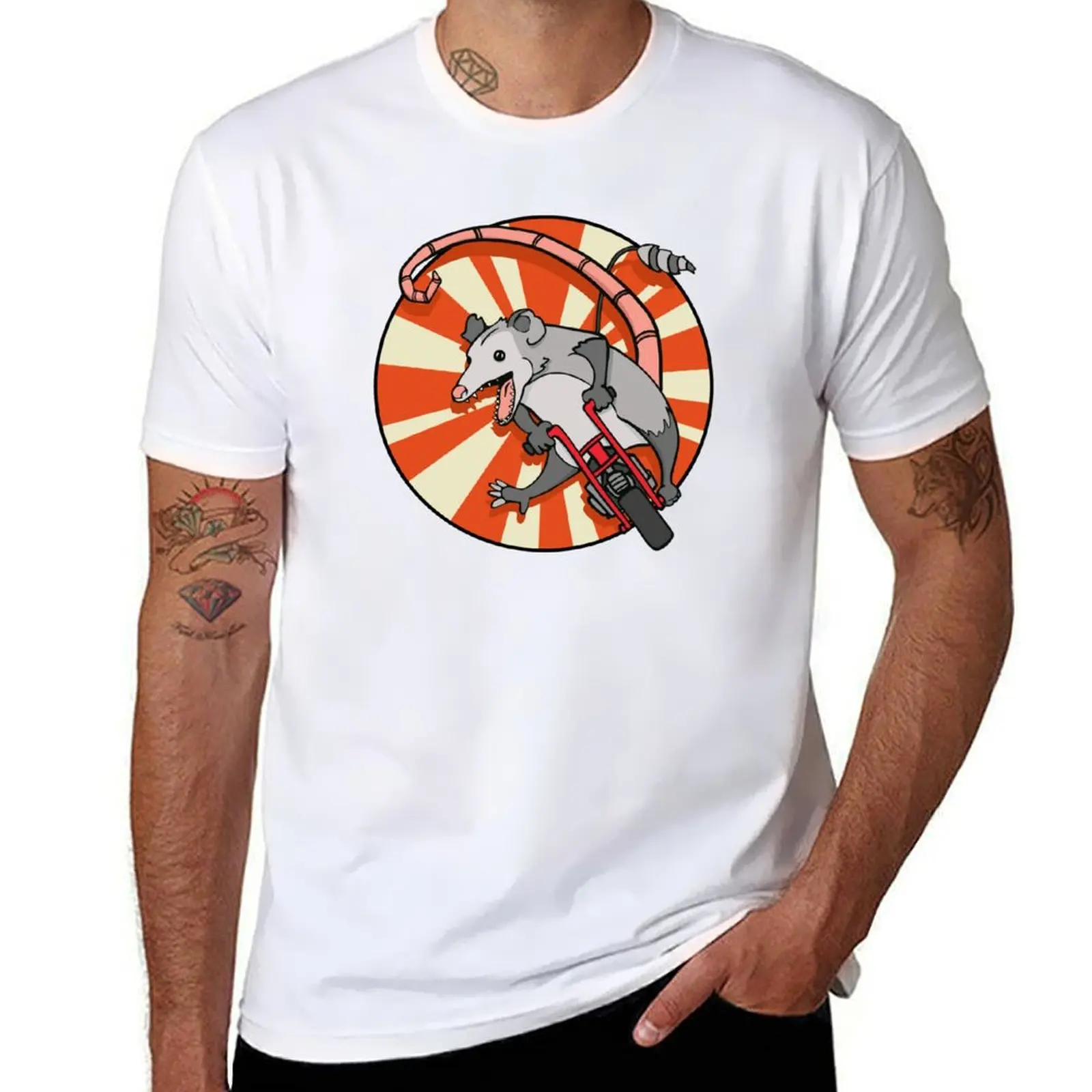 

Vintage Minibike Possum Riding a Gas Mini Bike T-Shirt funny t shirts dark humor t shirts designer T-Shirt