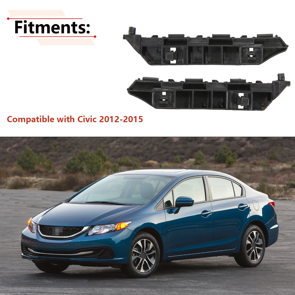 

1 Pair Car Front Bumper Retainer Bracket Support Holder Left Right for Honda Civic 2012 2013 2014 2015 71198-TR0-A01