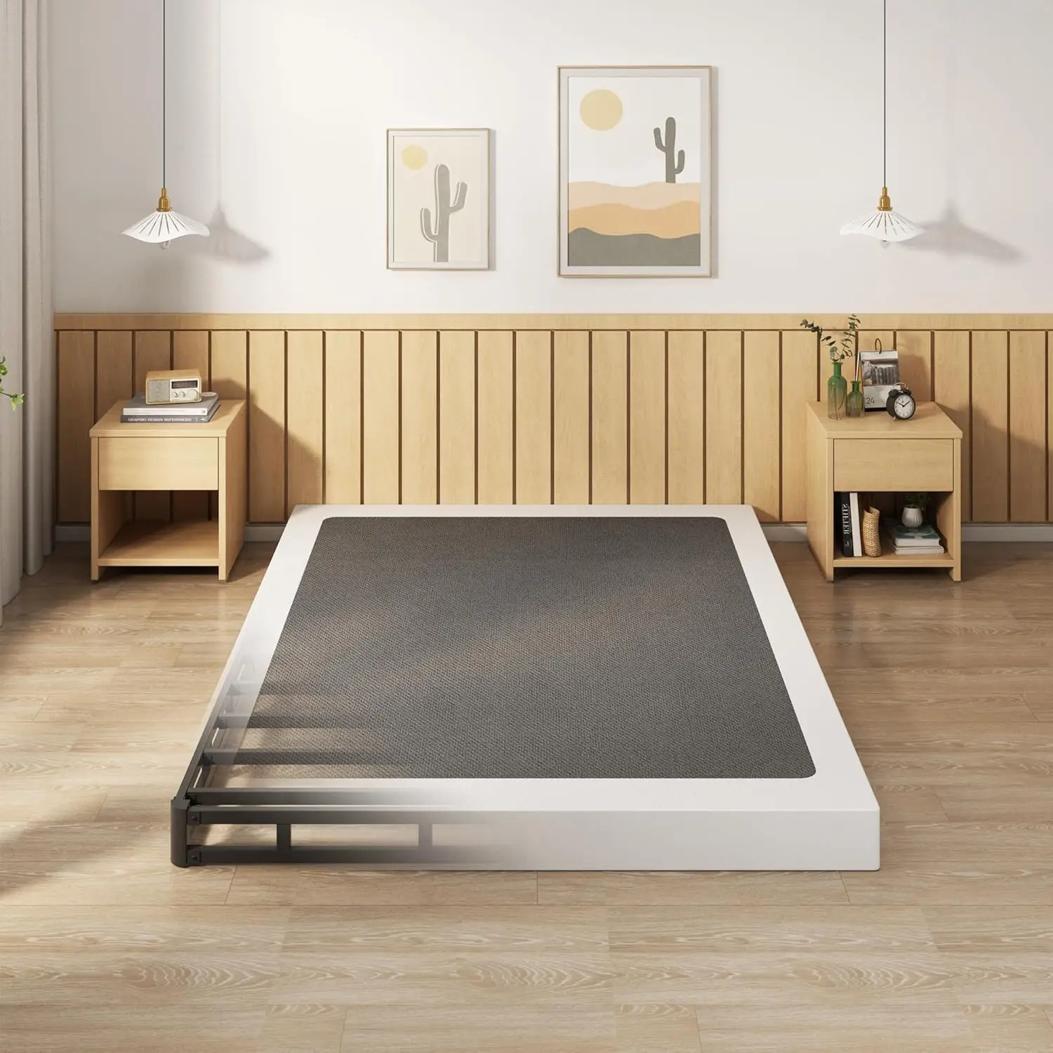 

5 Inch Box Spring Queen Size Bed Base, 3000 LBS Heavy Duty Metal Mattress Foundation with Fabric Cover, Easy Assembly