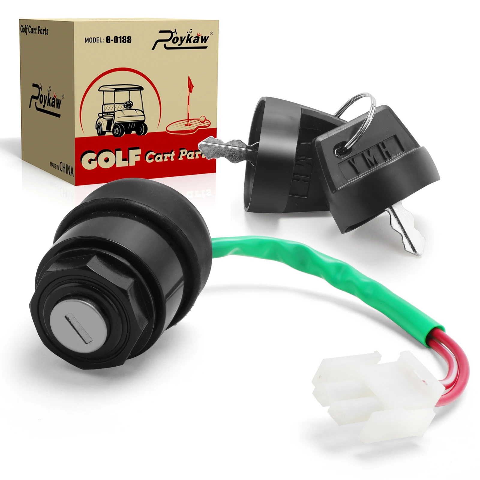 

Roykaw Golf Cart Ignition Key Switch Assembly for Yamaha G19 G22 OEM# JR1-82510-02-00
