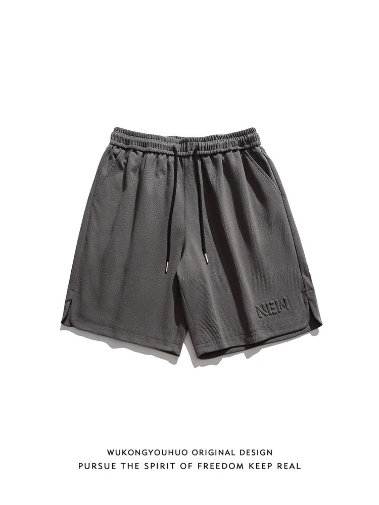 

Summer Casual Elastic Waist Dstring Sports orts Men's Vintage Loose Versatile Leisure Five-Point Pants Straight Leg