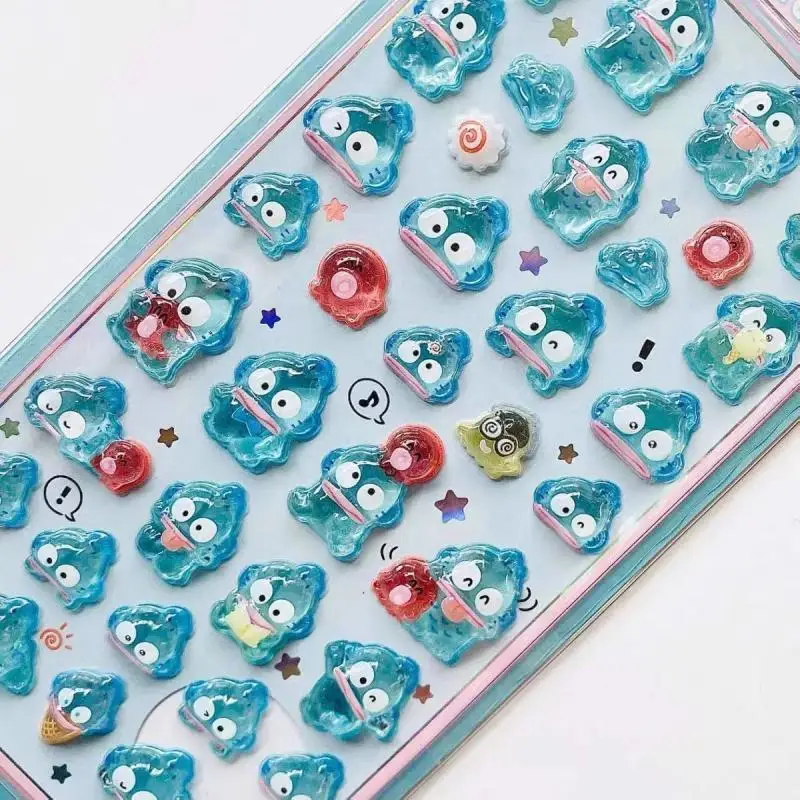 2025 New Hellokitty Hangyodon Cinnamoroll 3Dtransparent Jelly Sticker Crystal Decorative Stickers Children's Phone Casesdiy Toys