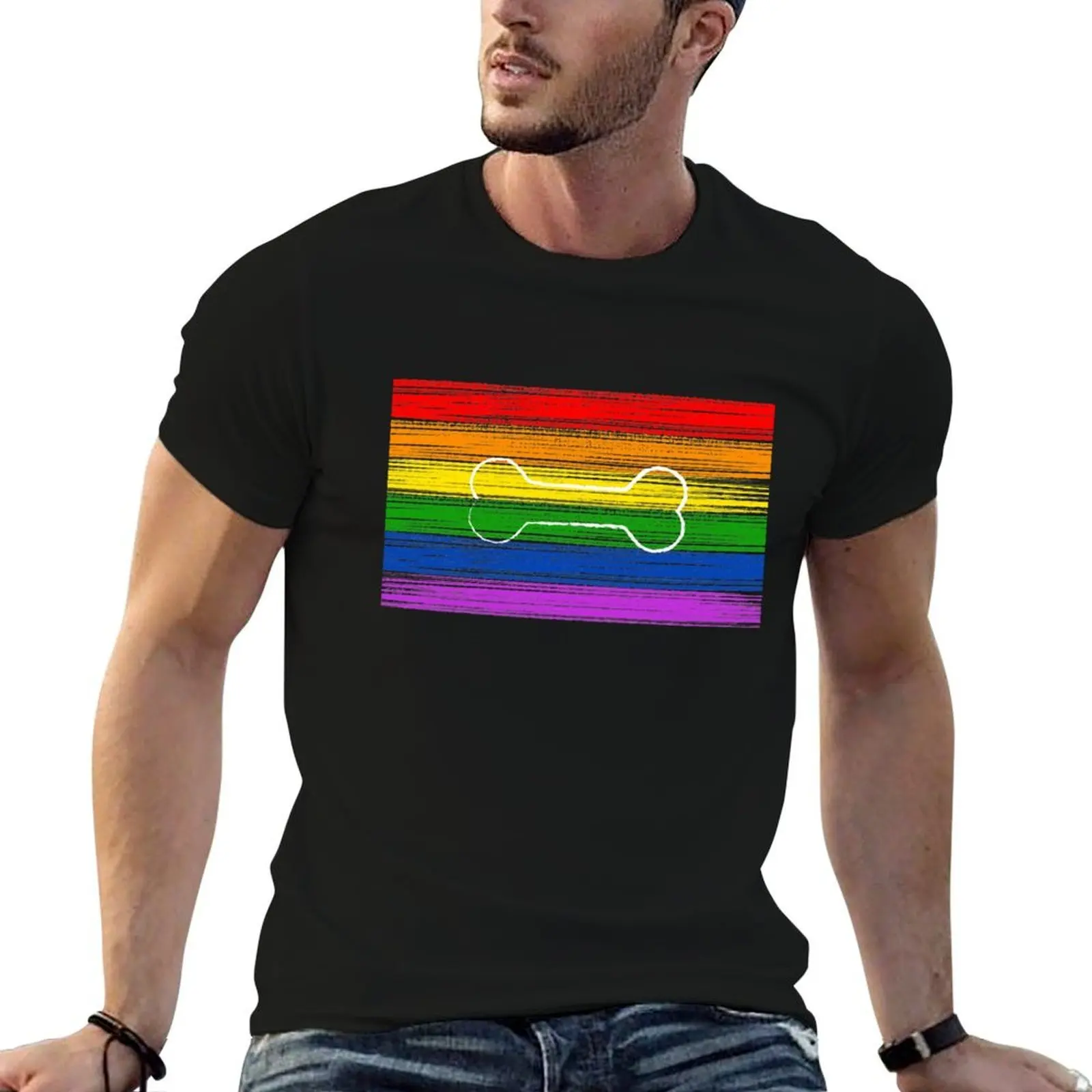 Rainbow Puppy Pride T-Shirt funny meme t-shirts quick drying men t shirts high quality