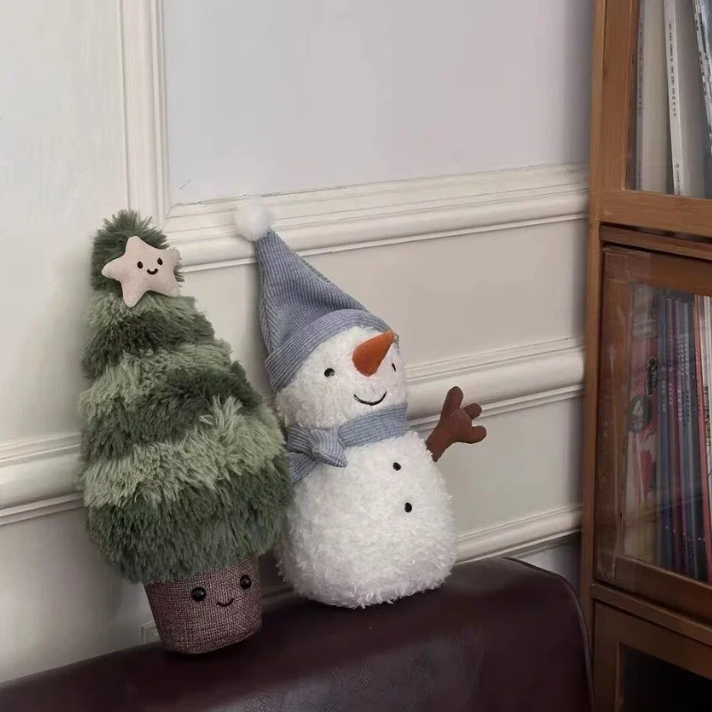 In Stock Christmas Tree Pillow Plush Toy Snowman Cushion Christmas Decoration Christmas Gift Birthday Gift New Year Party Gift