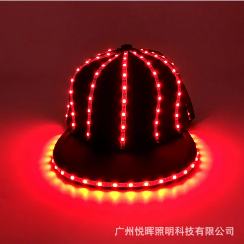 LED الهيب هوب قبعة نادي السفر أزياء مسرحية اكسسوارات الجدة هدية موضة كول العصابات القبعات لامعة قبعات البيسبول للرجال