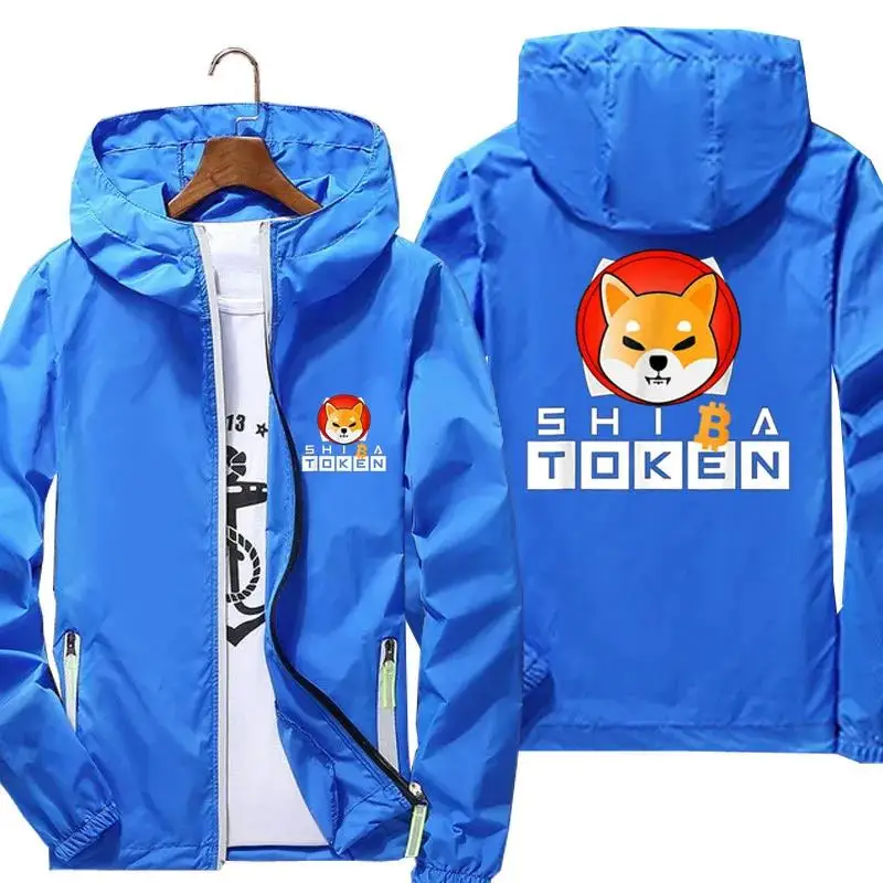 Shib Coin Shiba Doge Shiba Inu Token Men Thin Jacket Windbreaker Coat Thin Reflective Jacket Sun protection Clothing