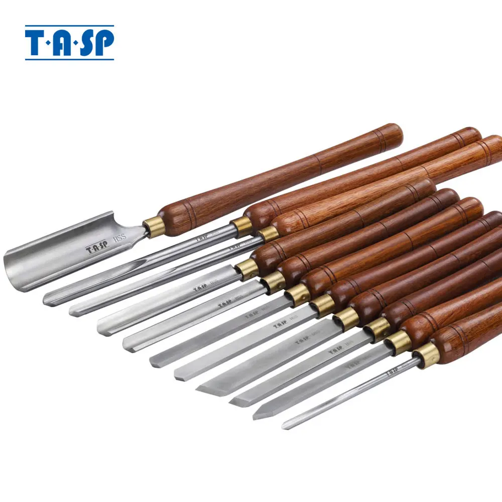 TASP HSS Wood Turning Tools Lathe Spindle Roughing Bowl Gouge Woodworking Woodturning Chisels with Walnut Handle