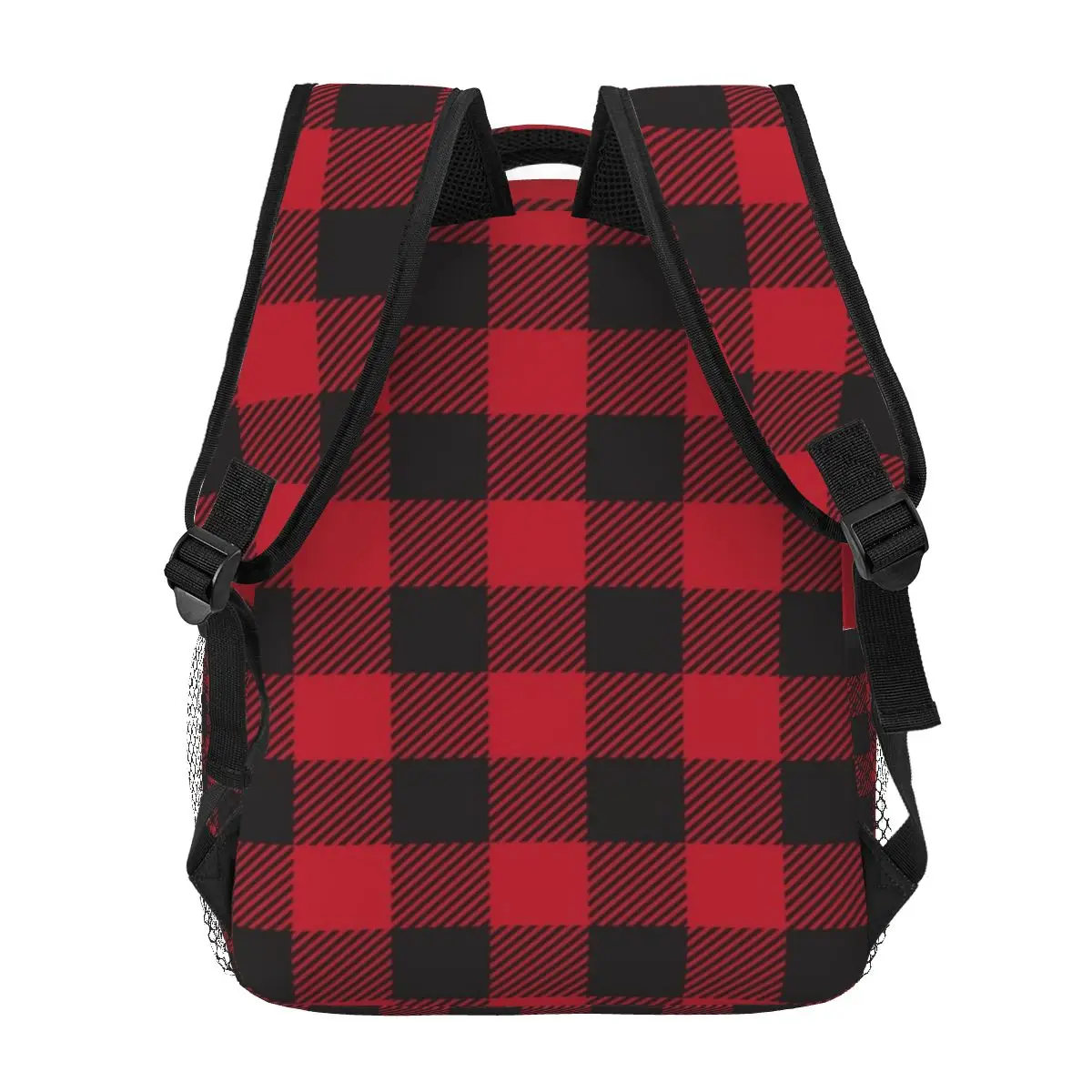 Mochilas Buffalo Plaid vermelhas e pretas para meninos e meninas, mochilas escolares para estudantes, mochila infantil dos desenhos animados, bolsa de ombro, grande capacidade