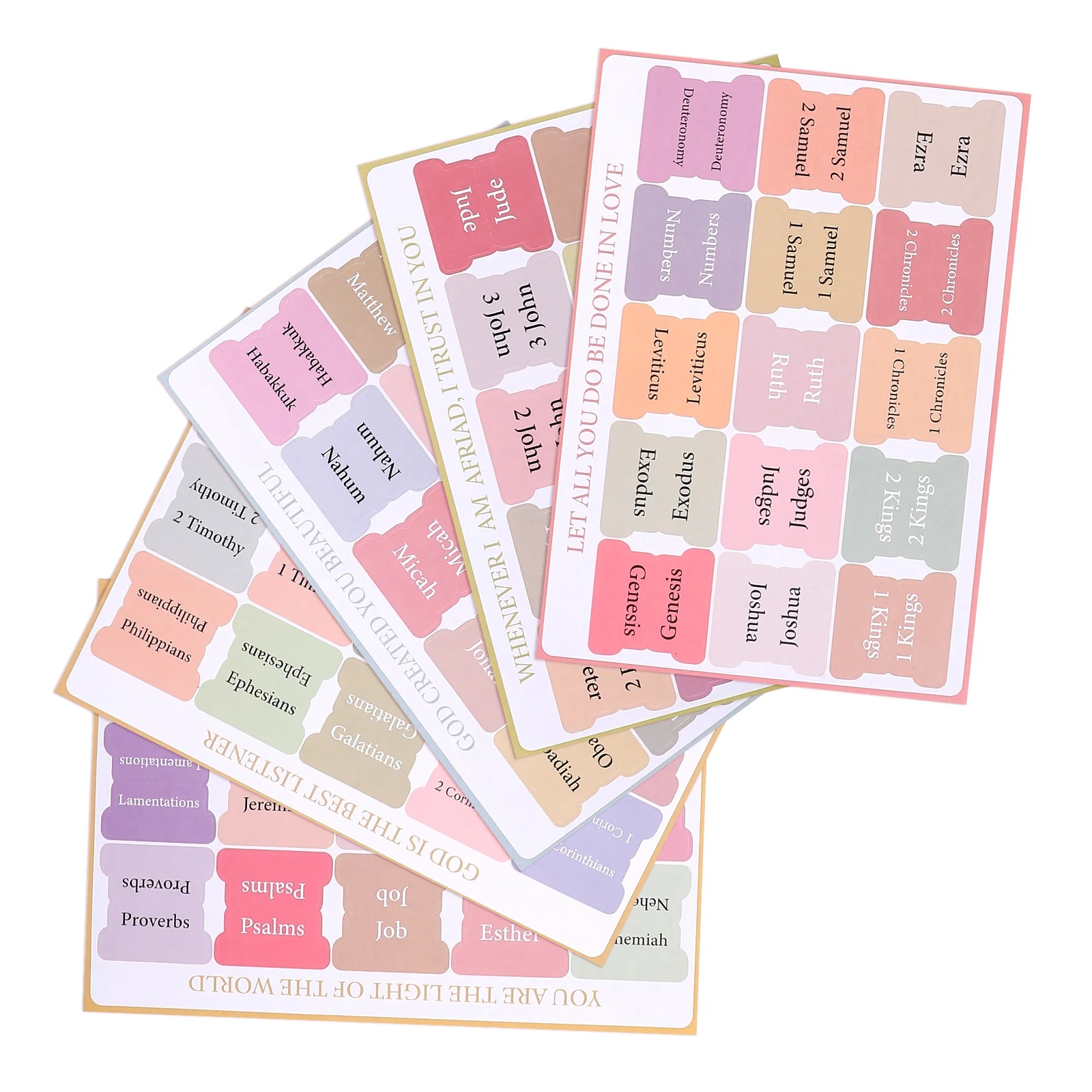 

5 Sheets Bible Index Tags Tabs for Study Self-adhesive Women Dividers Book Supplies Accessories Male Page Labels