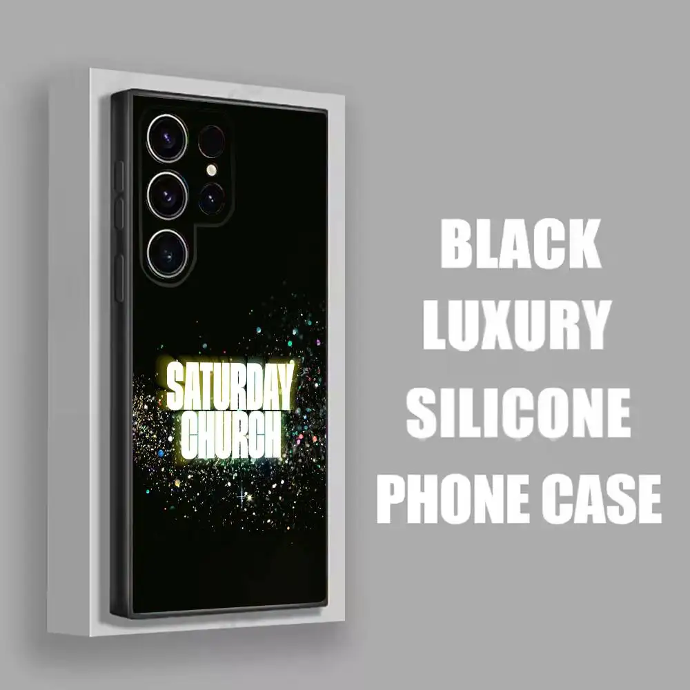 เคสโทรศัพท์ S-Sia Music Saturday Church สำหรับ Samsung S22,S24,S20,S25,S23,S30,S21,Ultra,Plus,5G,Fe,Lite สีดำ