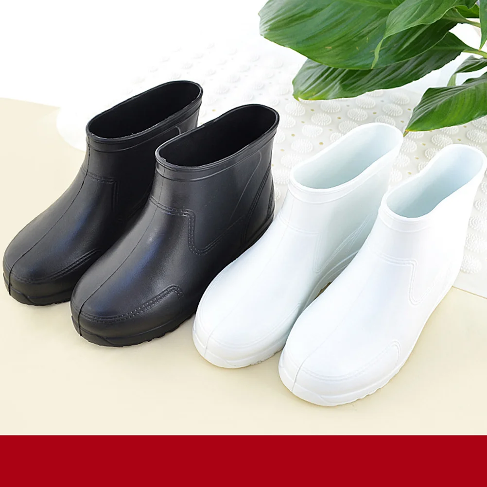 1 paire de chaussures de pluie antidérapantes, noires, taille 41, semelle épaisse, antidérapantes, résistantes à l'usure, bottes résistantes aux acides et aux alcalis pour humides