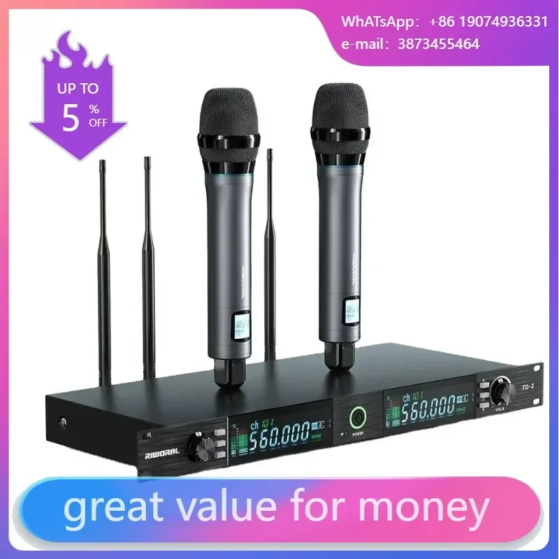 

TD2 Riworal Portable UHF True Diversity Wireless Microphone System For Church And Conference Use