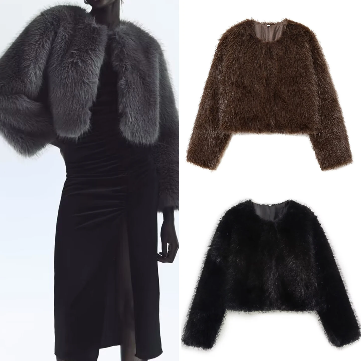 

Faionable ort Jaet Women's Artificial Fur Effect Outerwear Z 2025 New Arrival Ele Lady's Coat Six Tee One ...