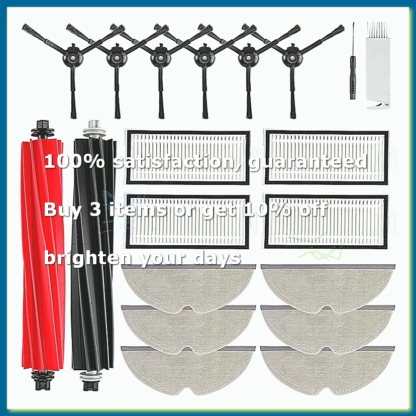 ●Accessories for Q5 Pro/Q5 Pro+/Q8 Max+/Q8 Max Vacuum Cleaner, Main Brushes,HEPA Filters,Wipes Side, Brushes