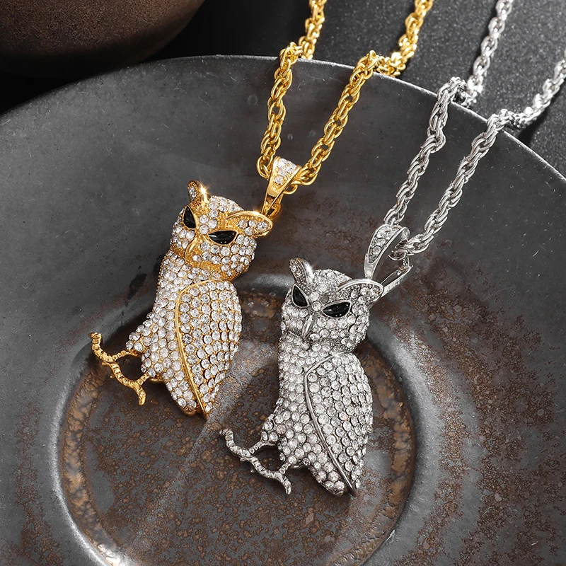 Fashion Personality Animal Owl Hip-Hop Pendant Necklaces for Men Trend Women Rabbit Frog Pendant Jewelry Gift