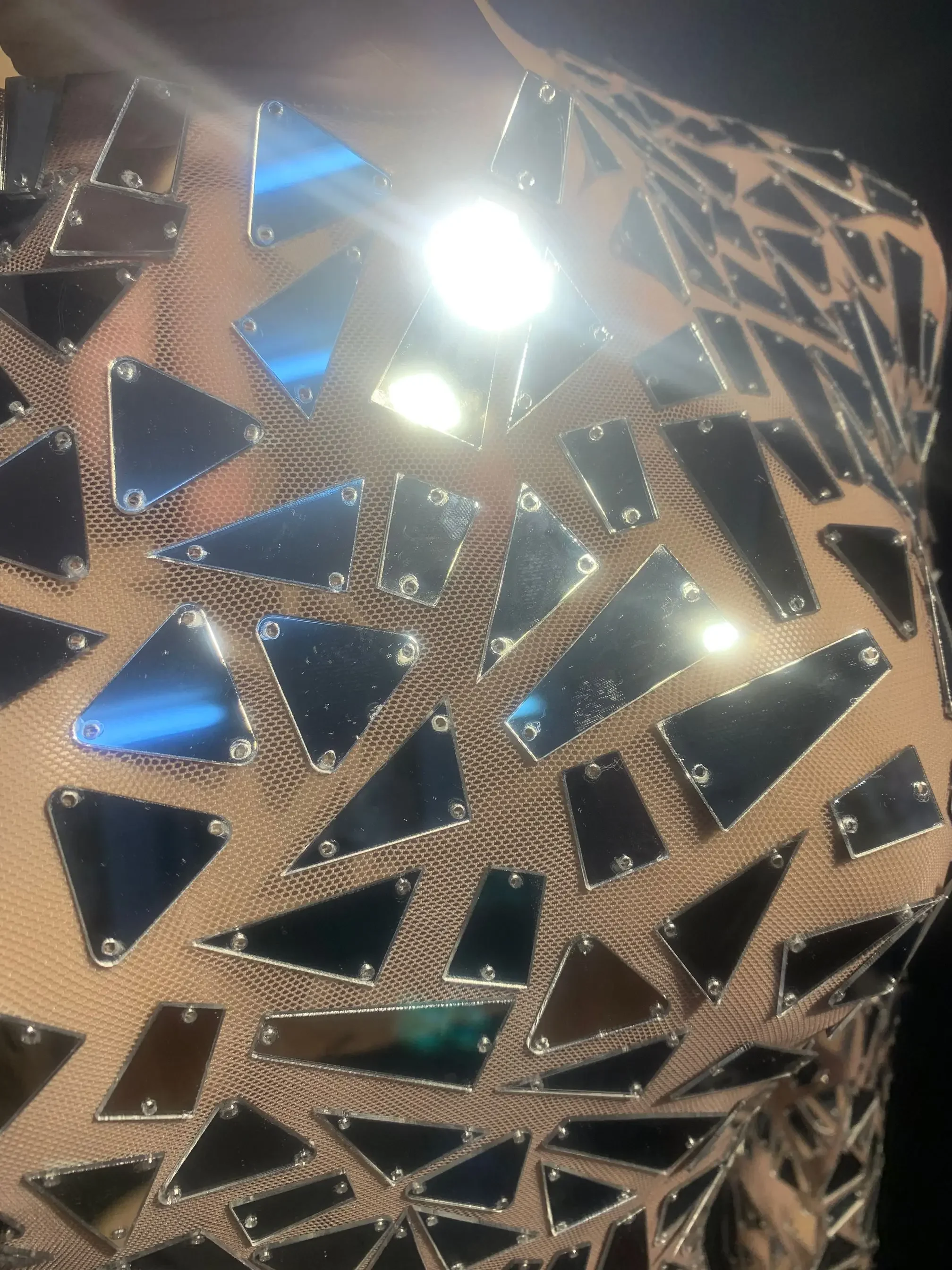 Sexy Transparent Mirrors Jumpsuit Stage Show Dance Wear Mesh Sequins Bodysuit Dance Performance Stretch Costume