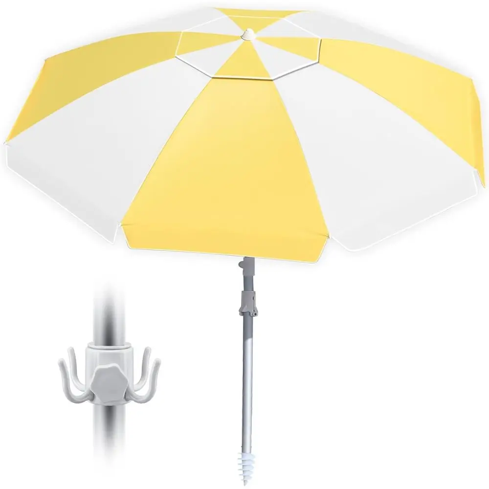 

Portable Outdoor Windproof Sun Umbrella with Push Button and Air Vent, UPF 50+ Coating for Patio, Garden, Pool, and Backyard