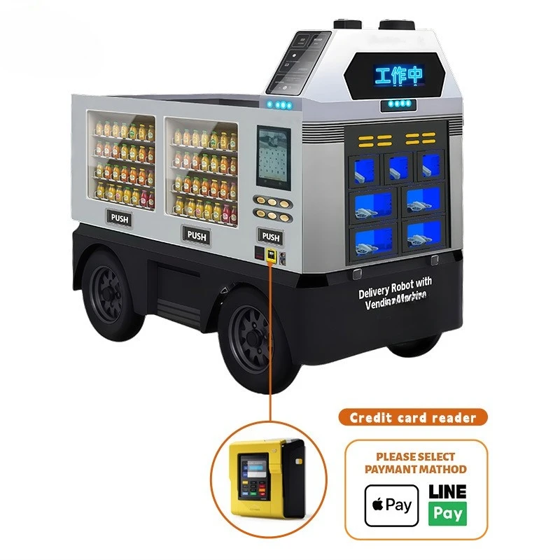 Beverage sales Intelligent unmanned car 24-hour self-service vending machine in shopping malls and office buildings in foreign