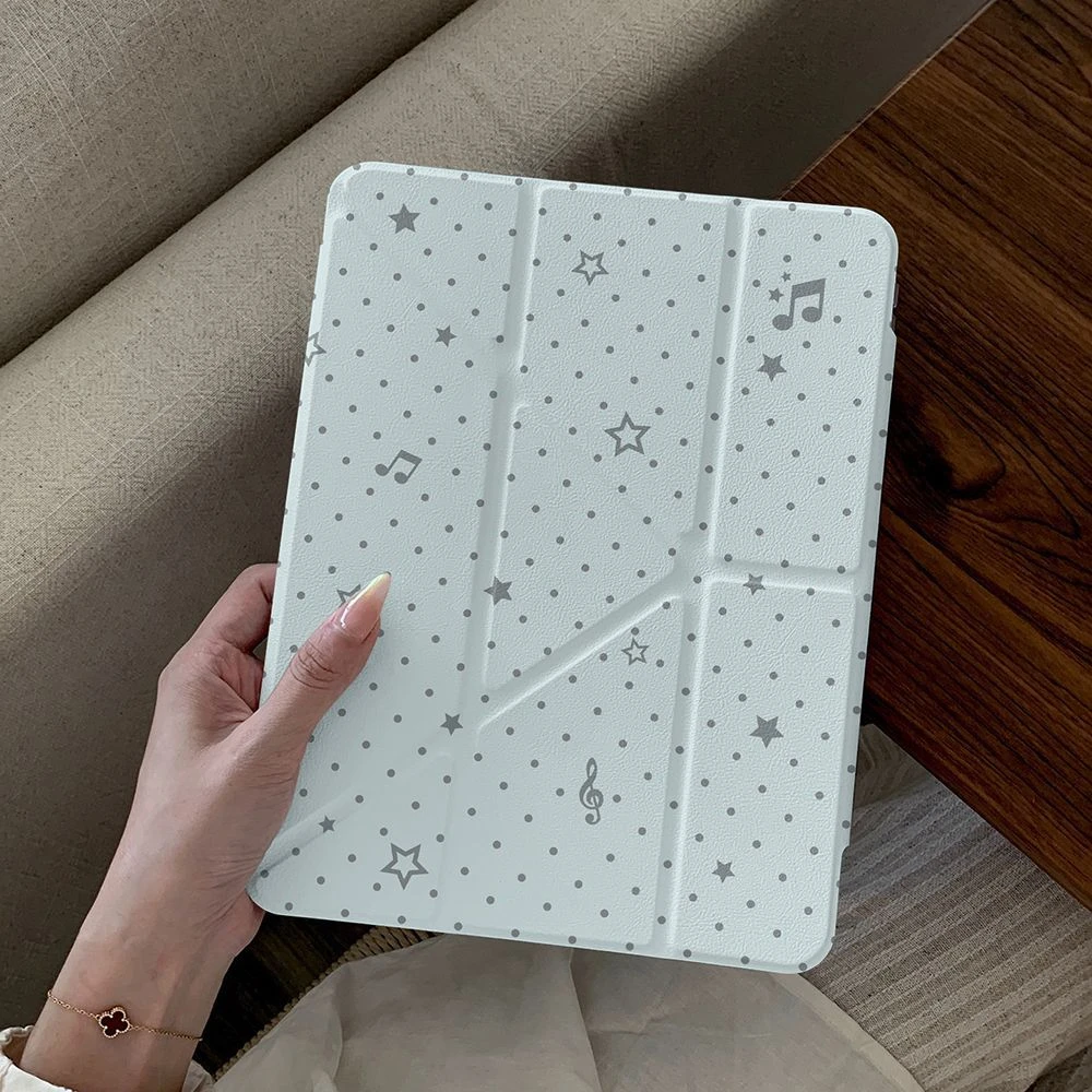 Blue Polka Dot Note Table Case For iPad Pro 11 12.9 13 A16 M2 M3 M4 M5 Shell 8.3 9.7 10.2 5/6/7/8/9/10/11th Mini Air 3 4 5 Cover