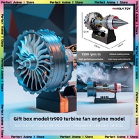 NIKOLATOY Aircraft Turbofan Engine Model Wuji Speed Regulation Tail Flame Light Effect Model Aircraft Turbojet Desktop Ornament
