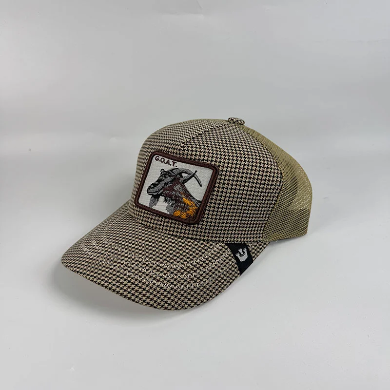 Goorin Bros سائق الشاحنة الأصلية الماعز النبيذ الأحمر منقوشة الماعز رجل قبعات الشتاء قبعة لينة قبعة بيسبول الحيوانات قبعة سوداء قبعات