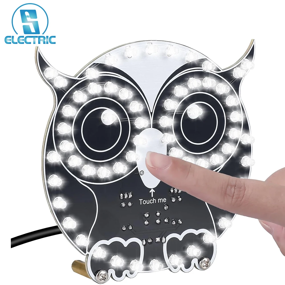 

Soldering Learning Kit Touch Control Owl LED Light Electronic Practice Kit With 3 Lighting Modes for Beginners STEM Education