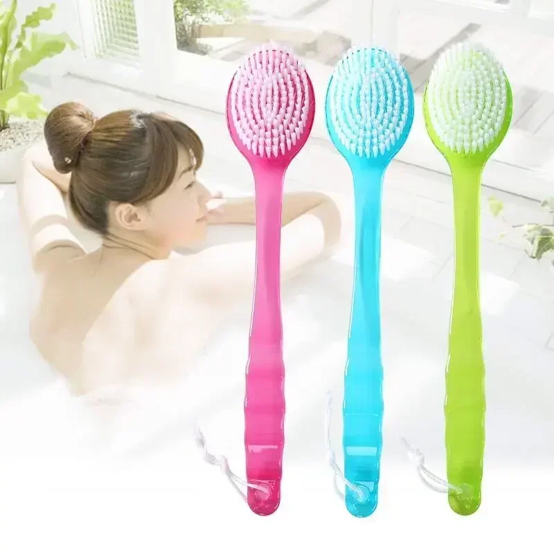 

Home Convenient Long Handle Shower Brush Shower Back Ball Brush Frosted Shower Massage Multi-purpose Brush