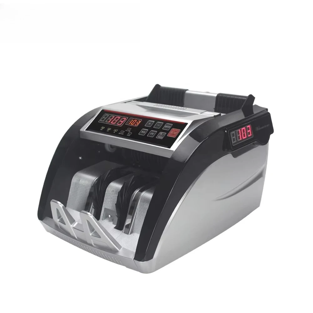 Rechargeable Lithium Battery Money Counter with UV/MG/IR Counterfeit Detection Plus External Display Features