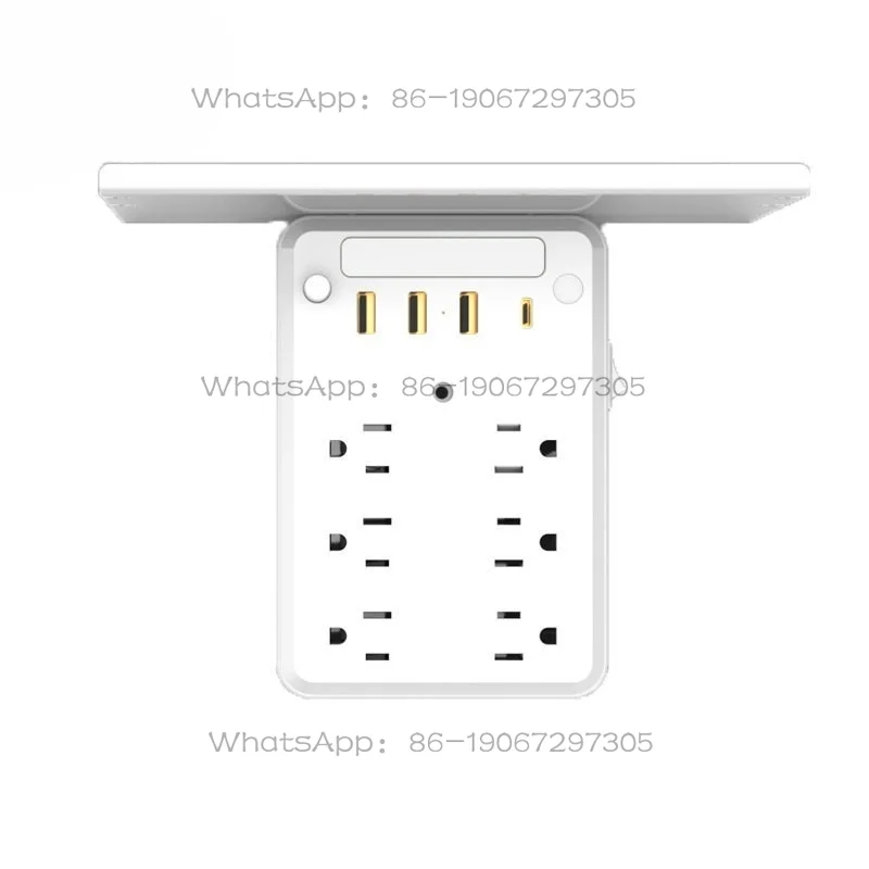 

110v Row Plug Night Light Tray Bracket Plug-in Board Bedside Shelf One Turn Three Household American Standard Wall Plug