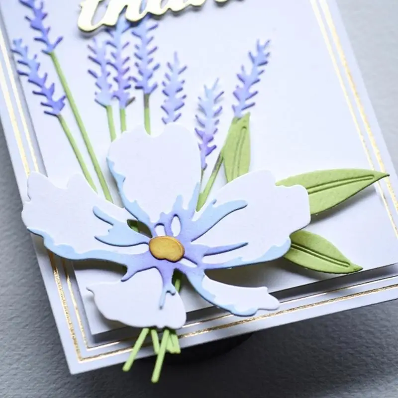 R66A Flower Grass Metal Foglie Foglie che tagliano i tagli per creazione schede scrapbooking fai -da -te