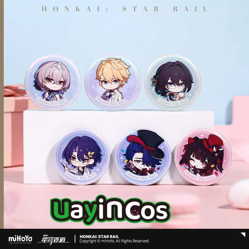 MiHoYo Official Honkai: Star Rail Aventurine Firefly Trailblazer Badge Button Brooch Pins Game Accessories Anime Toy For Kids Gi