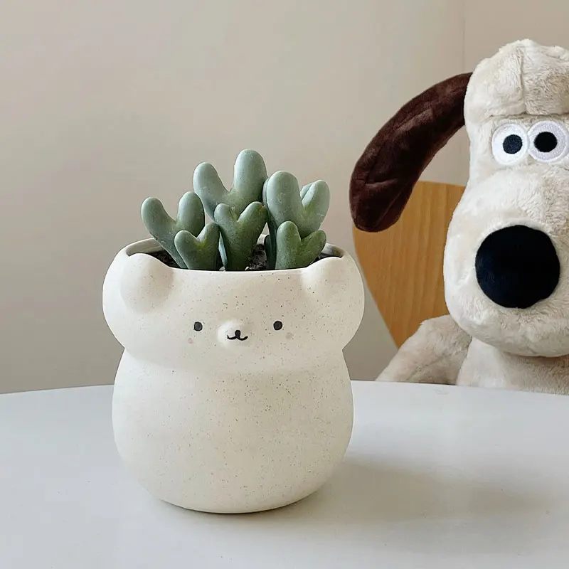 Cute Chick/Duck/Bear Plant Pot, Cartoon Animal Succulents Planter, Desktop Planter, Home Office Table Decor, Birthday Gift for H