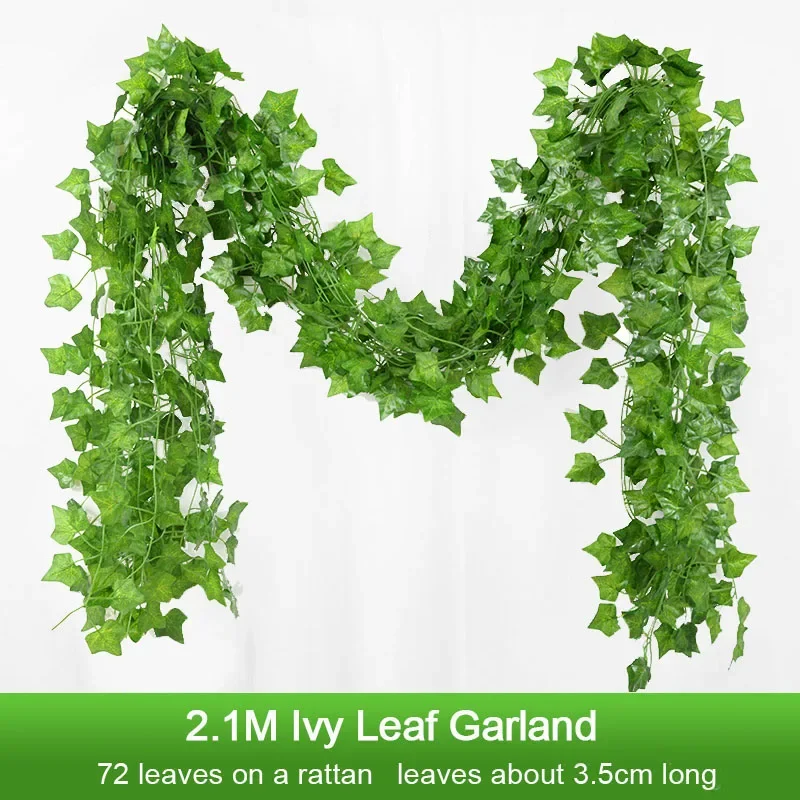 

Artificial Green Ivy Leaf Garland Silk Vine Home Garden Decoration Wedding DIY Fake Wreath Leaves