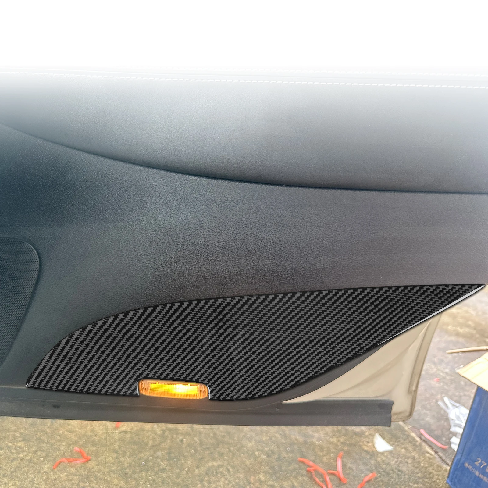 

For Infiniti Q50 2014 2015 2016 2017 2018 2019 2020 Car Accessories Carbon Fiber Rear Door Panel Trim Cover Interior Sticker