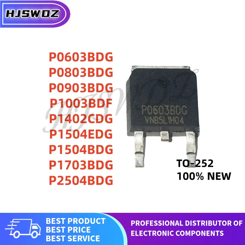 10Pcs 100% NEW P1504BDG P1504EDG P0903BDA P1003BDF P1703BDG P1402CDG P0603BDG P0803BDG P2504BDG TO-252 MOS Tube